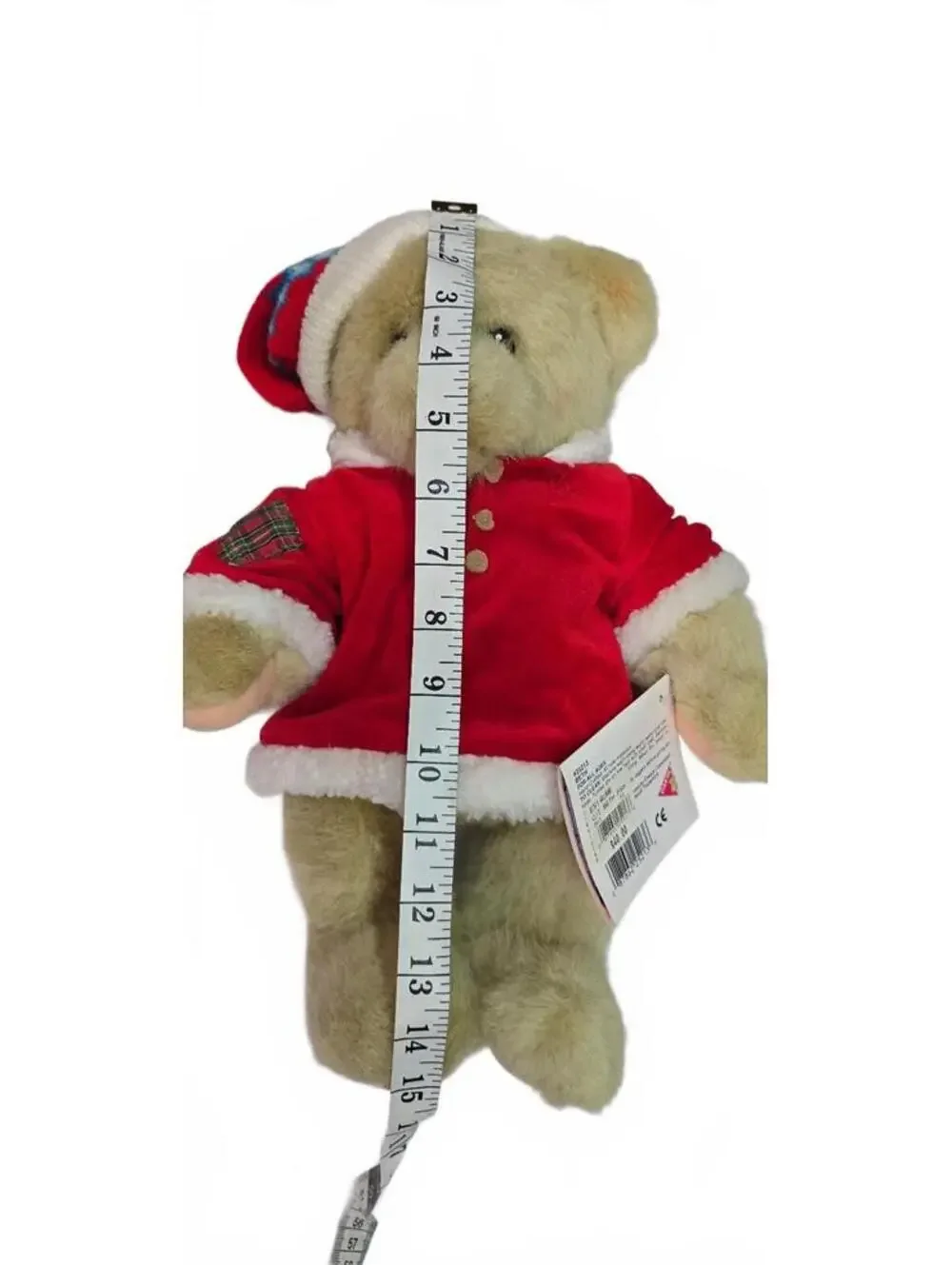 Cherished Teddies Beth Plush Bear in Red Holiday Outfit with Certificate of Auth